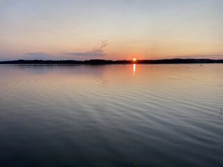 Sonnenuntergang am Malchiner See