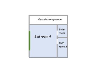 Schlafzimmer und Badezimmer des Gästehauses