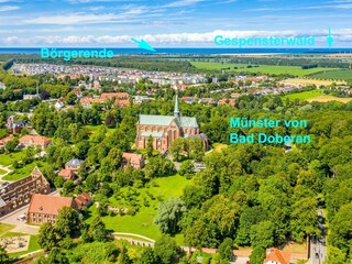 Drohnenbild über Bad Doberan bis nach Börgerende