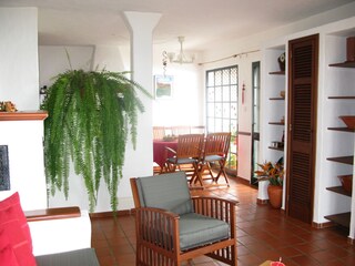 already early in the morning - sunlit dining area