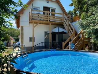 Beautiful swimming pool in the garden