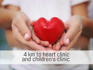 Herz und Diabetes Zentrum + Kinderklinik, 4km entfernt