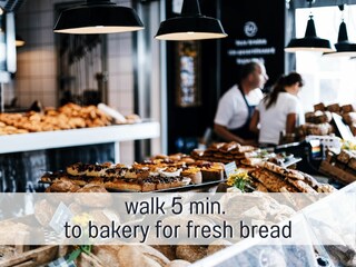 Bäckerei nur 5 min zu Fuß entfernt