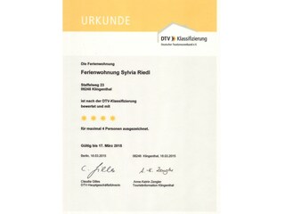 Zertifikat Ferienwohnung