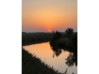 Sunset across the street