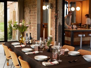 Dining table looking at the kitchen