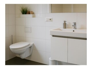Modernes Badezimmer iim Ferienhaus Dock 61