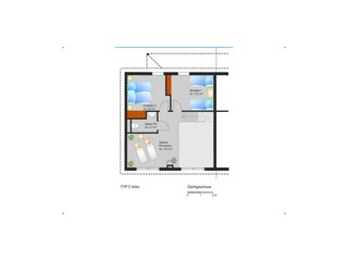 Grundriss der oberen Etage