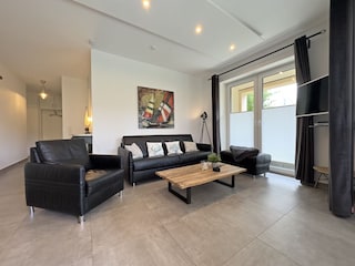 Wohnzimmer mit Schlafsofa im Dangasthus