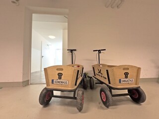 Bollerwagen im Keller