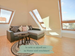 Zimmer im OG mit Blick auf die Seebrücke