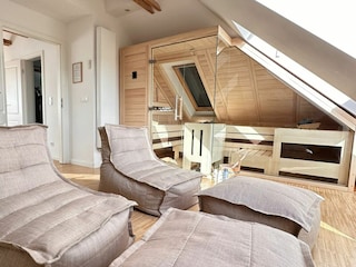 große Sauna im 1.OG mit Meerblick