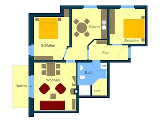Grundriss Wohnung 6 im 1.OG