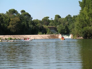 Strand am Fluss in 200m