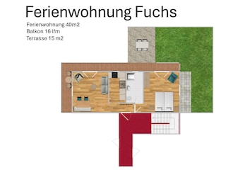 Grundriss Ferienwohnung Fuchs