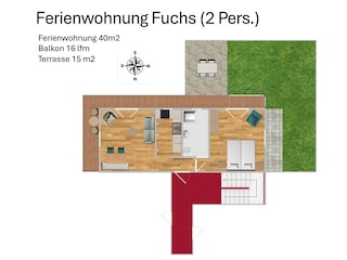 Grundriss 2 Personen