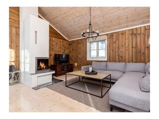 Fireplace and TV area