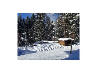 Winterliche Hauszufahrt