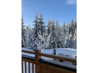 Ausblick vom Balkon an einem schönen Wintertag