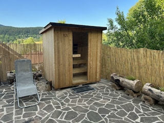 Terrasse mit Saune