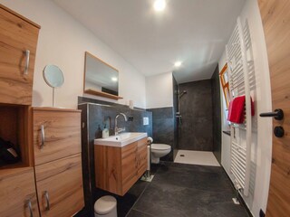 Badezimmer, mit Dusche,Waschbecken und WC