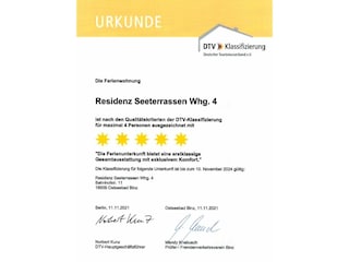 Urkunde DTV 5 Sterne