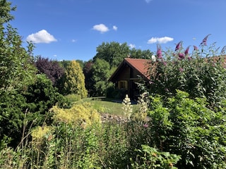 Blick vom Gartenhaus über den nordwestlichen Flügel
