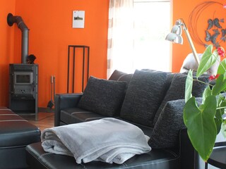 Couch mit Kamin