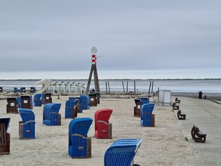 Vom Strand Blick bis Norderney und Baltrum