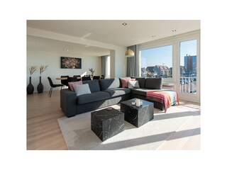 living room with sea view