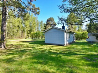 Blick aus dem Garten auf das Haus