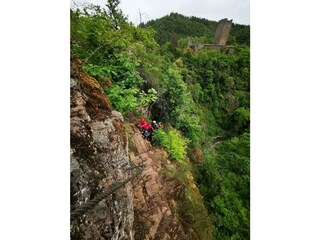 Ausstiegswand mit Blick zur Oberburg