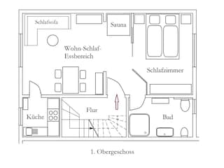 Grundriss vom Obergeschoss