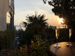 Sonnenuntergang vom Eingangsgarten LOFT 2.