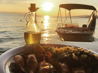 Restaurants by coast in Novi Vinodolski and Povile.