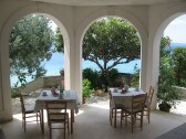 Terrace with view on the sea.