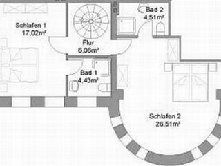 Grundriss Ferienwohnung 2.1