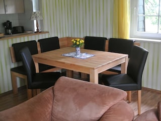 Essecke im Wohnzimmer