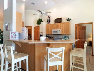 open kitchen of the villa in Cape Coral, Florida