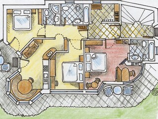 Appartement St. Christina Grondplan 16