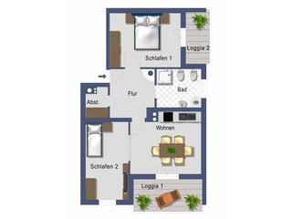 Wohnung A4 Luxus Grundriss