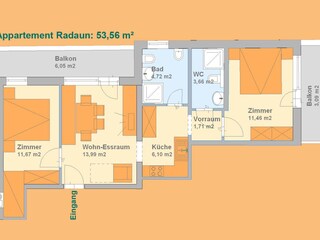 Apartamento de vacaciones Fügen Plano de planta 20