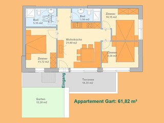 Appartamento per vacanze Fügen Pianta del piano 21