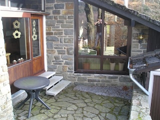 Small terrace (corner kitchen/room with fireplace)