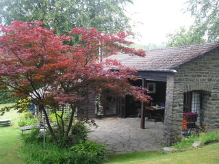 The large, semi-covered terrace