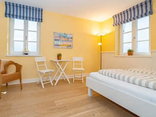 Das Schlafzmmer im Warftgeschoss