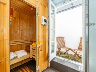 Die Sauna und der Austritt nach draußen