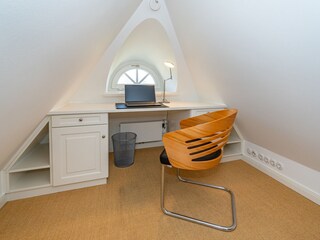 Das Arbeitszimmer im Spitzboden