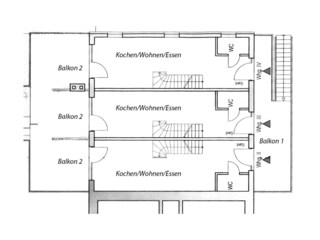 Grundriss unterer Stock mit Balkon