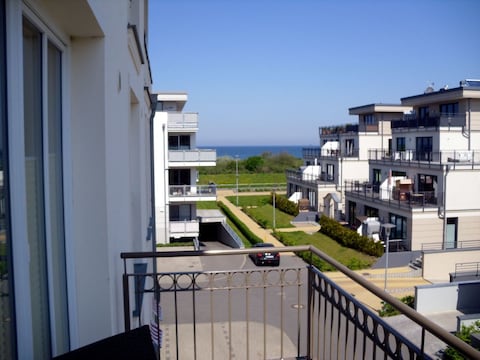 Apartment mit Ostseeblick vom Balkon